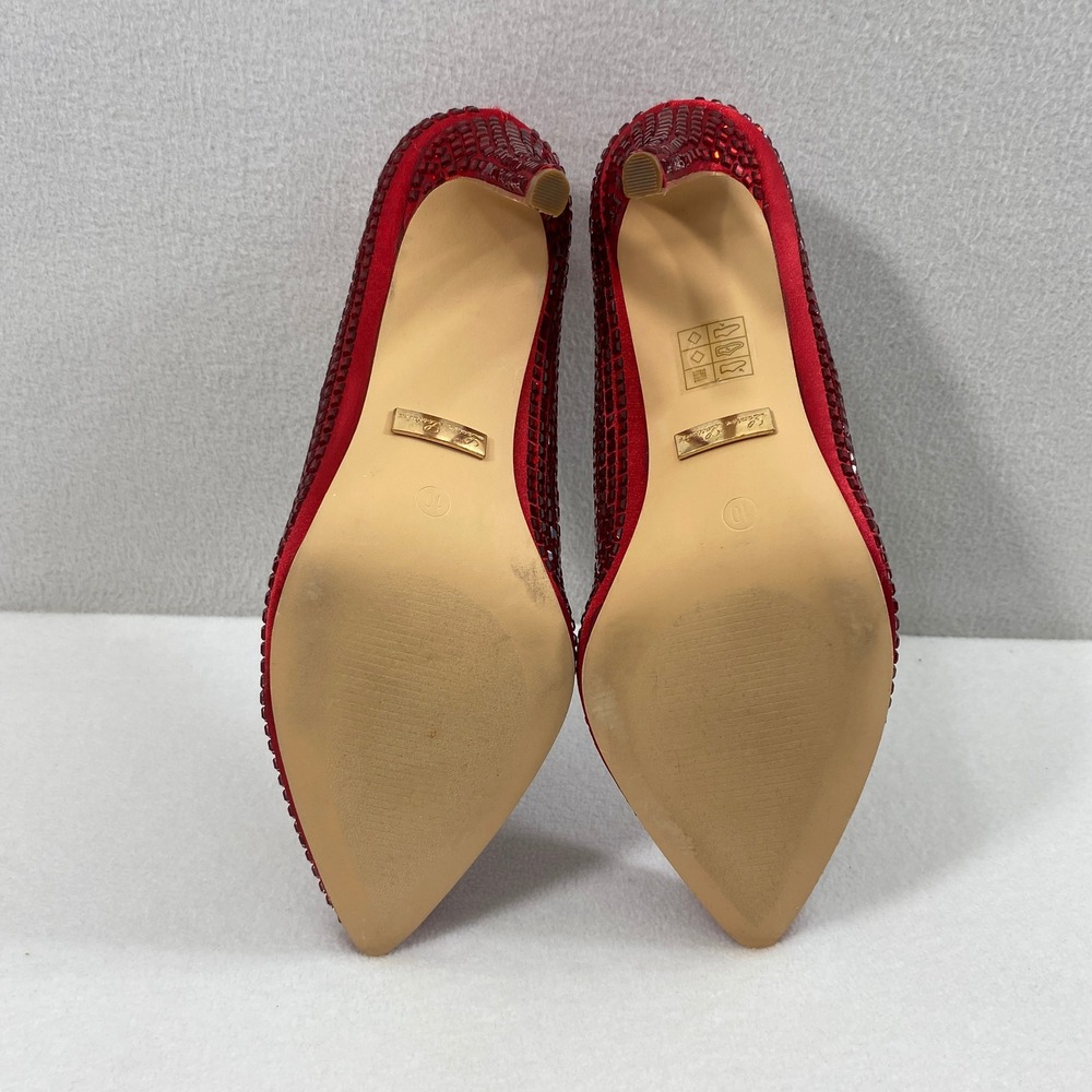 Lauren Lorraine Pumps Womens 10 Dazzle Red Embellished Stiletto Heels Glam Party - Picture 8 of 13